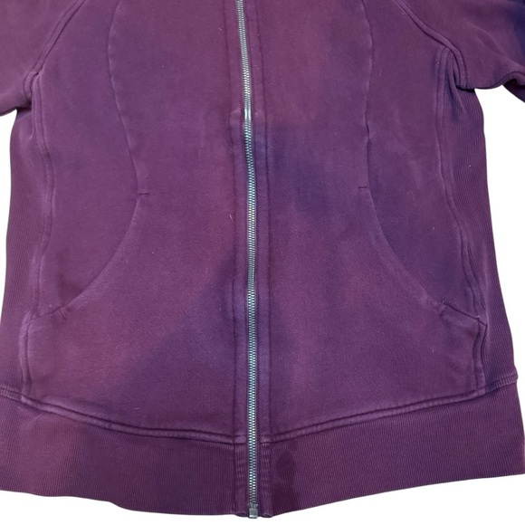 Lululemon Women’s Maroon Red Scuba Zip Up Hooded Jacket Size 10 - Picture 5 of 9